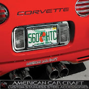 Corvette License Plate Frame - Perforated Stainless Steel : 1997-2004 C5 & Z06,Exterior