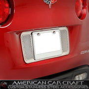 Corvette License Plate Frame - Perforated Stainless Steel : 2005-2013 all,Exterior