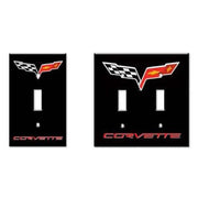 Corvette Light Switch Plate Covers with C6 Logo (05-12 C6),Accessories