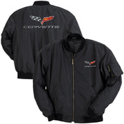 Corvette Men's Jacket Aviator Black with C6 Logo : 2005-2013 C6,Apparel