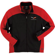 Corvette Men's Jacket Bonded with C6 Logo - Red/Black (05-12 C6),Apparel
