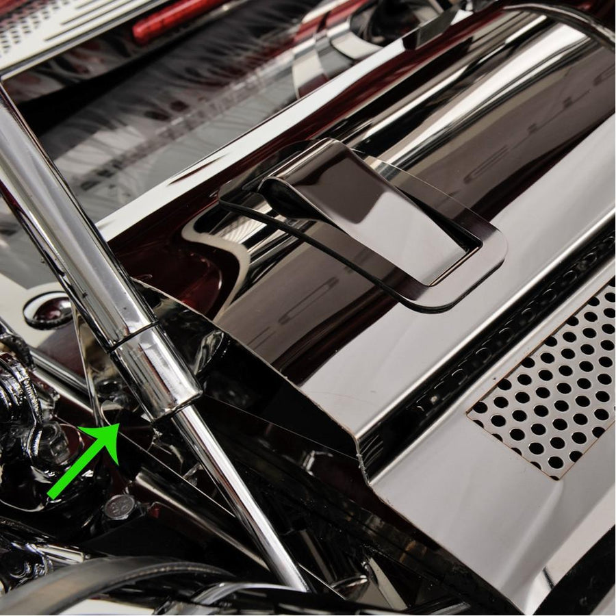 Corvette Radiator Cover End Caps - Polished Stainless Steel : 1997-2004 C5 & Z06,Engine