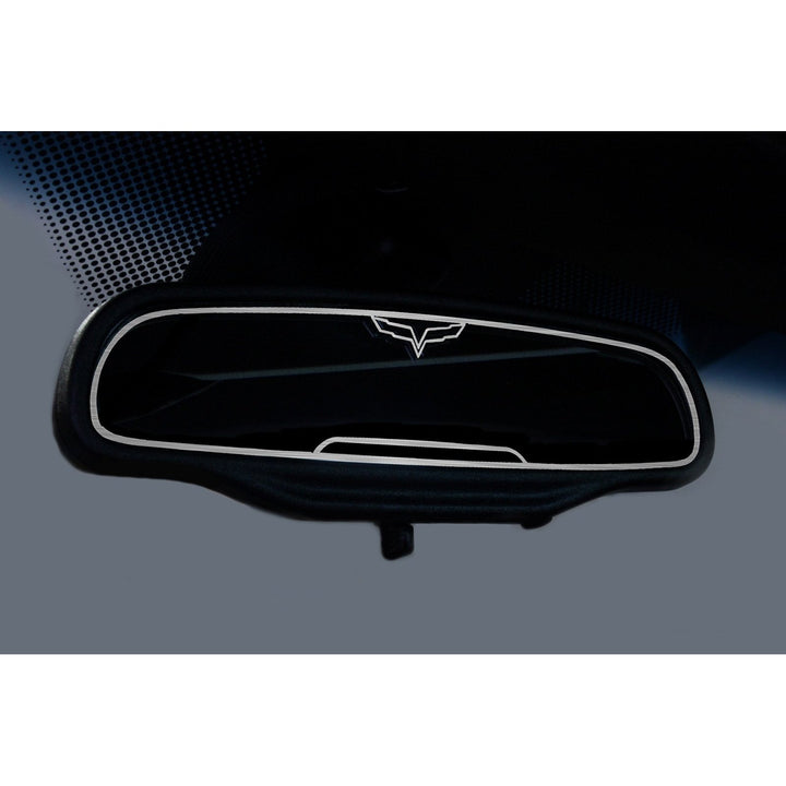 Corvette Rearview Mirror Trim Stainless Steel : 2005-2013 C6,Z06,ZR1,Grand Sport,Interior
