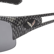 Corvette Rimless Sunglasses - Simulated Carbon Fiber : C7 Logo,Apparel