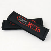 Corvette Seatbelt Harness Pads - Black with Red C6 Z06 505HP Logo (06-13 C6 Z06),Interior