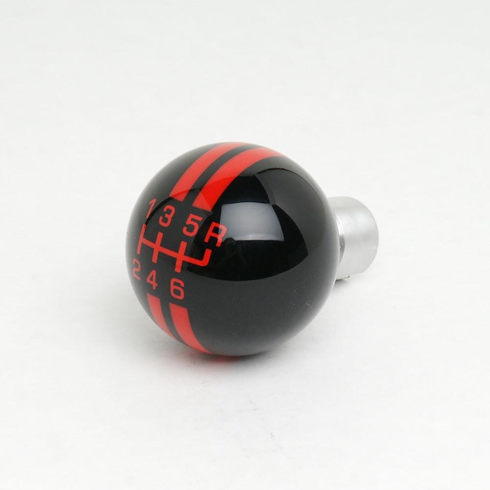 Corvette Shift Knob - Red Racing Stripes and 6 Speed Pattern : 2005-2013 C6,Z06,ZR1,Grand Sport,Transmission & Driveline