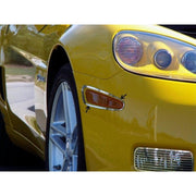 Corvette Side Marker Light Trim 4 Pc. (Set) - Polished Stainless Steel : 2006-2013 Z06,ZR1,Grand Sport,Lighting