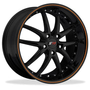 Corvette SR1 Performance Wheels - APEX Series : Gloss Black w/Orange Stripe,Wheels & Tires