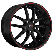 Corvette SR1 Performance Wheels - APEX Series : Gloss Black w/Red Stripe,Wheels & Tires