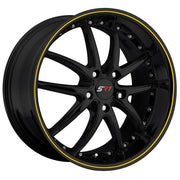Corvette SR1 Performance Wheels - APEX Series : Gloss Black w/Yellow Stripe,Wheels & Tires