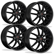Corvette SR1 Performance Wheels - APEX Series (Set) : Gloss Black w/Silver Stripe,Wheels & Tires