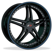 Corvette SR1 Performance Wheels - BULLET Series : Gloss Black w/Blue Stripe,Wheels & Tires