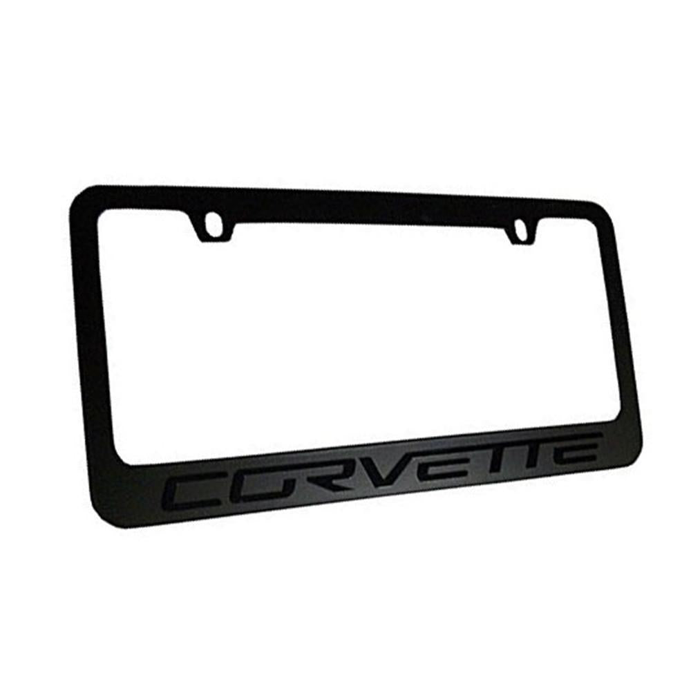Corvette Stealth Blackout License Plate Frame : 2005-2013 C6,Exterior