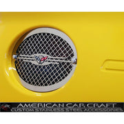 Corvette Taillight Grilles - Executive Style Laser Mesh- 4 Pc. Set - Polished Stainless Steel : 1997-2004 C5 & Z06,Exterior