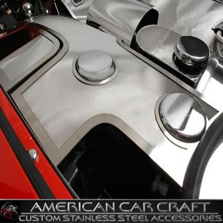 Corvette Washer Tank Covers with Cap Cover - Polished Stainless Steel : 1997-2004 C5 & Z06,Engine