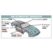 Corvette Weatherstrip - Convertible Top Rear Bow USA (C4 86-96),0