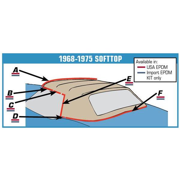 Corvette Weatherstrip - Header (1968-1975),0