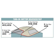 Corvette Weatherstrip Kit - Convertible Body 4 Pc. USA (C4 86-89),0