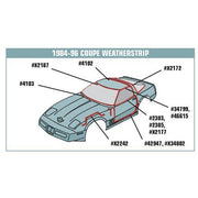 Corvette Weatherstrip Kit Latex - Coupe Body 6 Pc. (C4 90-96),0