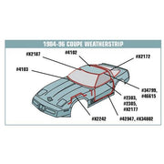 Corvette Weatherstrip Retainer - Roof Side Rail - Right Hand (C4 84-96),0