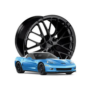 Corvette Wheel - 2009 ZR1 Style Reproduction (Set): Gloss Black,Wheels & Tires