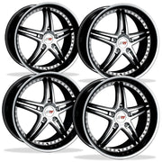 Corvette Wheels - SR1 Performance Wheels / BULLET Series (Set) - Black Chrome : 18x8.5/19x10 1997-2012 C5,C6,Wheels & Tires