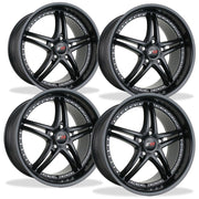Corvette Wheels - SR1 Performance Wheels / BULLET Series (Set) - Semi-Gloss Black : 18x8.5/19x10 1997-2012 C5,C6,Wheels & Tires