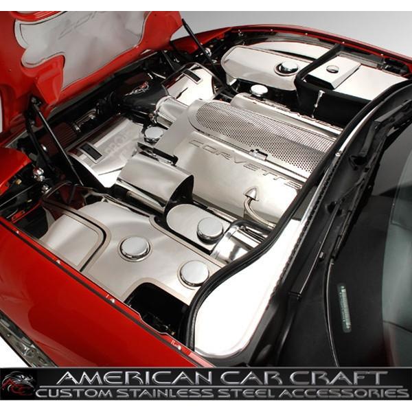 Corvette Wiper Cowl Cover - Polished Stainless Steel : 1997-2004 C5 & Z06,Engine