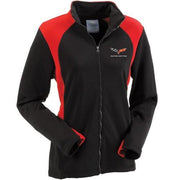 Corvette Women's Jacket Bonded with C6 Logo - Black/Red (05-12 C6),Apparel