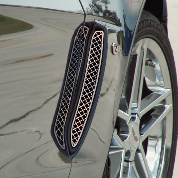 Corvette Z06 Front Fender - Laser Mesh Stainless Steel : 2006-2013 Z06,Exterior