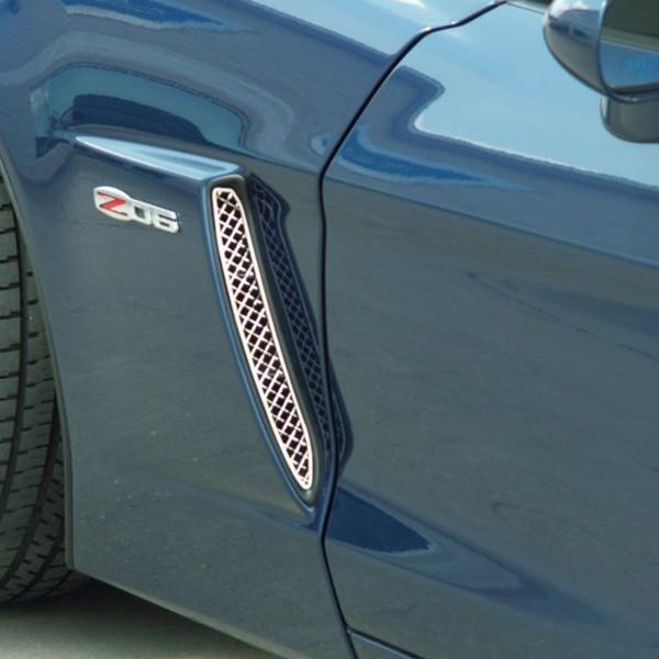 Corvette Z06 Front Fender - Laser Mesh Stainless Steel : 2006-2013 Z06,Exterior