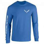 2014-2019 C7 Corvette Long Sleeve Tee : Royal Blue,T-shirts