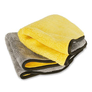 Extra Thick Plush Microfiber Drying Towel : Gray/Yellow,Car Care