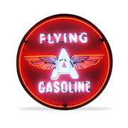 Flying A Gasoline Neon Sign in a Metal Can : 36in,0