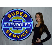 GM Super Chevy Service Neon Sign in a Metal Can : 36in,0