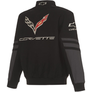 2014-2019 C7 Corvette Embroidered Classic Twill Jacket - Black,Jackets