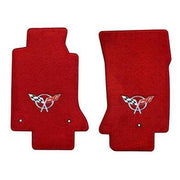 Lloyds Corvette Floor Mats Velourtex - Torch Red w/ Silver C5 Emblem (97-04 C5 / C5 Z06),Interior