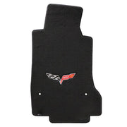 Lloyds Ultimat Floor Mats - 60th Anniversary in Cross Flags : 2007.5-2013 C6, Z06, Grand Sport & ZR1- Ebony - Set of 2,Interior