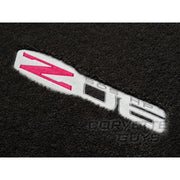 Lloyds Ultimat Floor Mats - Ebony with Z06 505HP Emblem with Red Corvette Script (07.5 - 13 C6 Z06),Interior