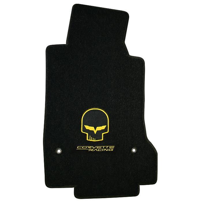 Lloyds Ultimat Floor Mats - Jake Corvette Racing w/ Script - Yellow or Silver - 2005-2007 (Post Anchor),Interior