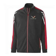 C7 Corvette Tri-Color Jacket with C7 Emblem : Black Heather, Scarlet/White,Apparel