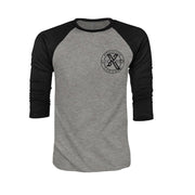 Liquid X Men's Three-Quarter Sleeve Shirt - Gray/Black,Apparel