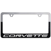 1997-2004 C5 Corvette License Plate Frame - Black w/Silver Script,License Plate Frames