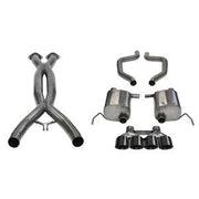 Corvette CORSA Sport Exhaust System - Quad Round Tips - Black : C7 ZR1,Exhaust