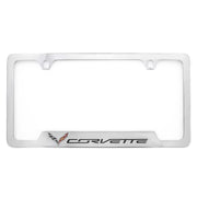 2014-2019 C7 Corvette Stingray Open Corner License Plate Frame - Chrome,License Plate Frames