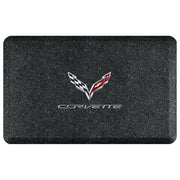 C7 Stingray-Corvette Premium Garage Floor Mat with Crossed Flags Logo & Corvette Script - 32" x 20"- Mosaic Onyx,Accessories