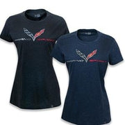 C7 Corvette Ladies Foil Lettering - Heather Tee : C7 Grand Sport,Apparel