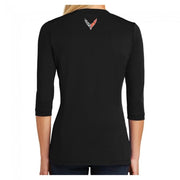 Next Generation C8 Corvette Ladies Ogio Henley : Black,T-shirts