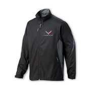 C7 Corvette Colorblock Jacket with C7 Emblem : Black/Gray,Apparel