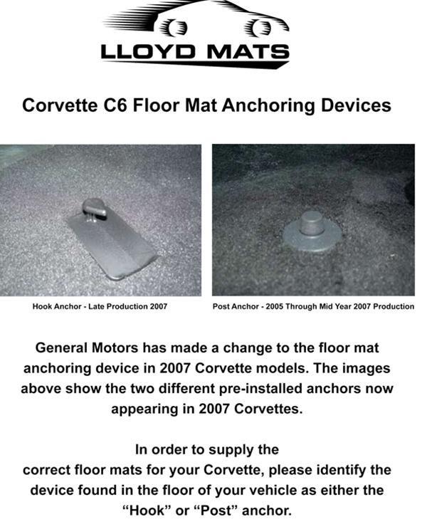 Corvette Floor Mats - Z06 505HP Emblem 2006-2007.5 (Post Anchor) with Corvette Script,Floor Mats